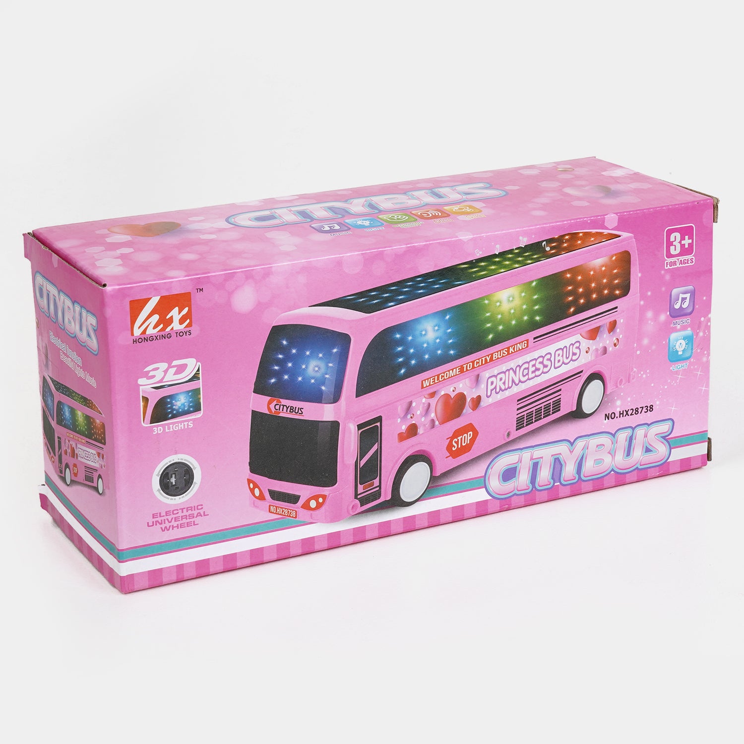 360 Rotation City Bus With Light & Music For Kids