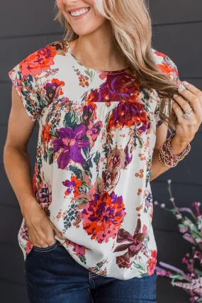 A Good Thing Floral Blouse- Ivory