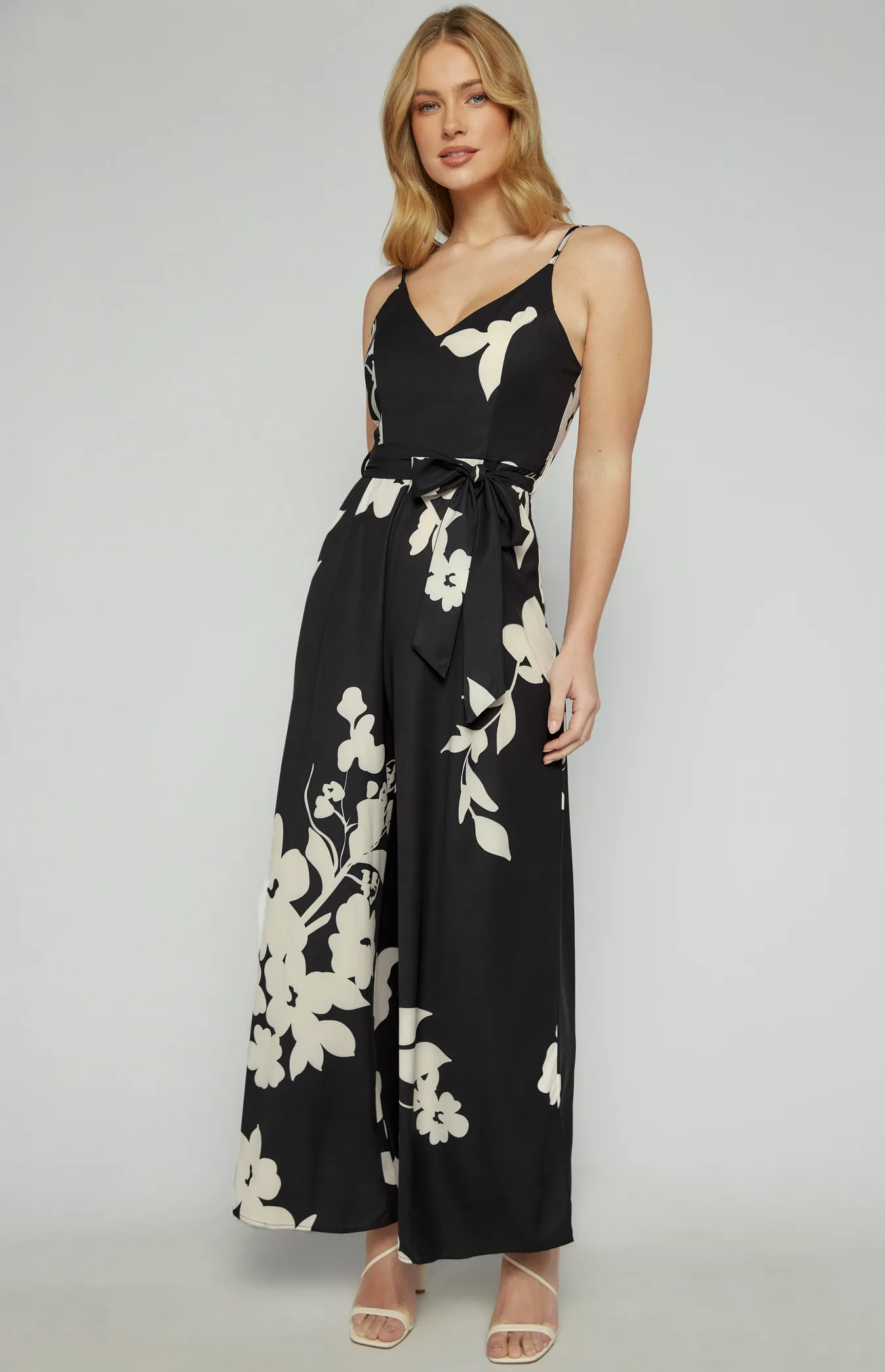 Abstract Floral Wide Leg Jumpsuit (SJP412-2A)