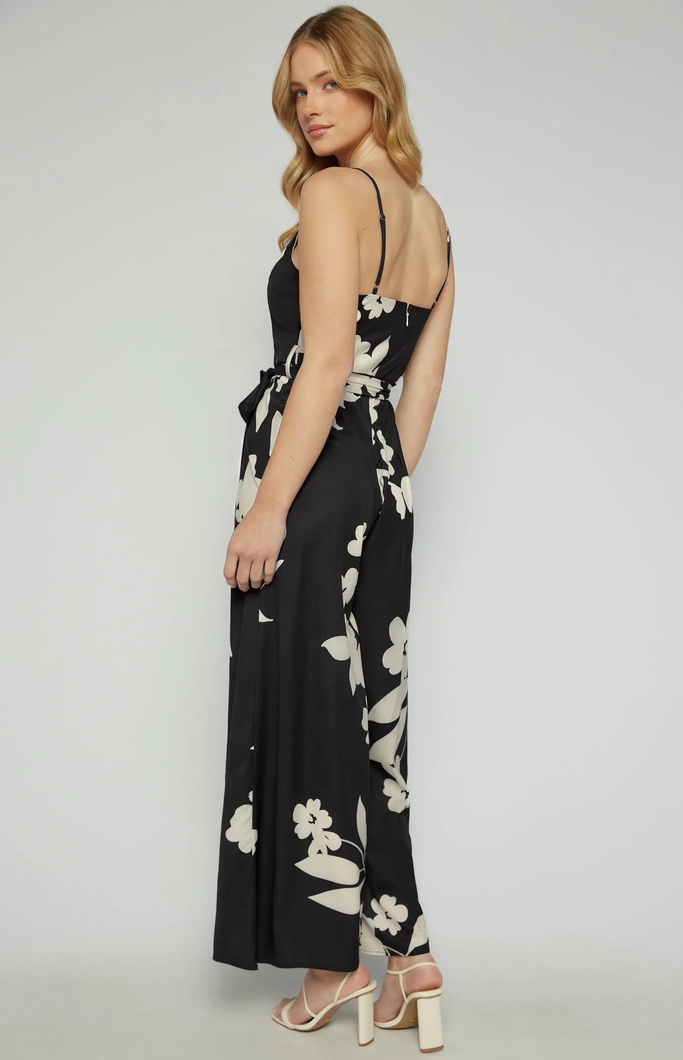 Abstract Floral Wide Leg Jumpsuit (SJP412-2A)