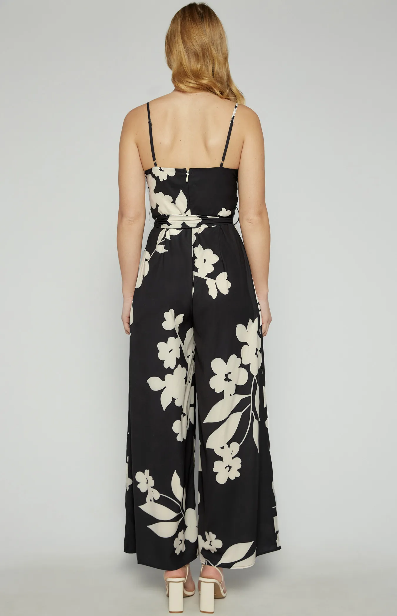 Abstract Floral Wide Leg Jumpsuit (SJP412-2A)