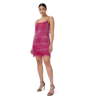 Adrianna Papell Beaded Fringe Slip Dress