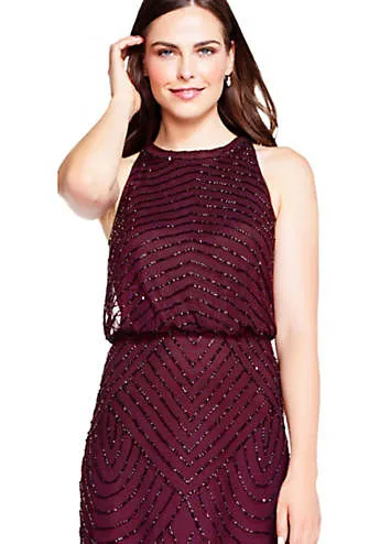 Adrianna Papell Beaded Halter Gown | Grattan