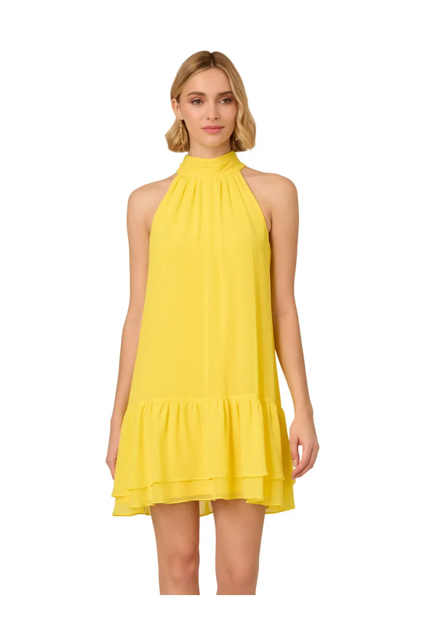 ADRIANNA PAPELL Chiffon trapeze short dress -                         -                     -                