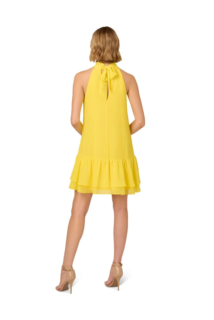 ADRIANNA PAPELL Chiffon trapeze short dress -                         -                     -                