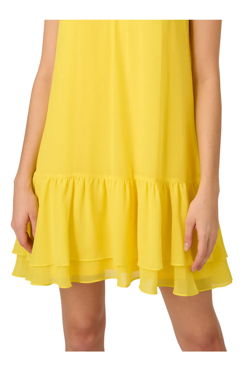 ADRIANNA PAPELL Chiffon trapeze short dress -                         -                     -                