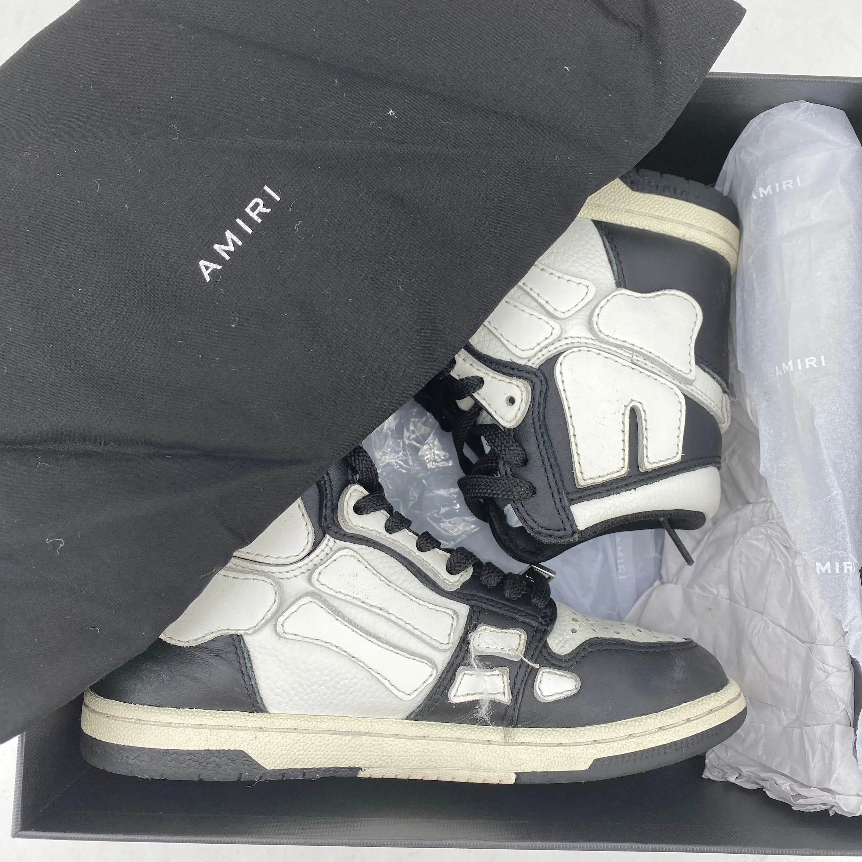 Amiri (GS) High Top Skeleton Black  Used Size