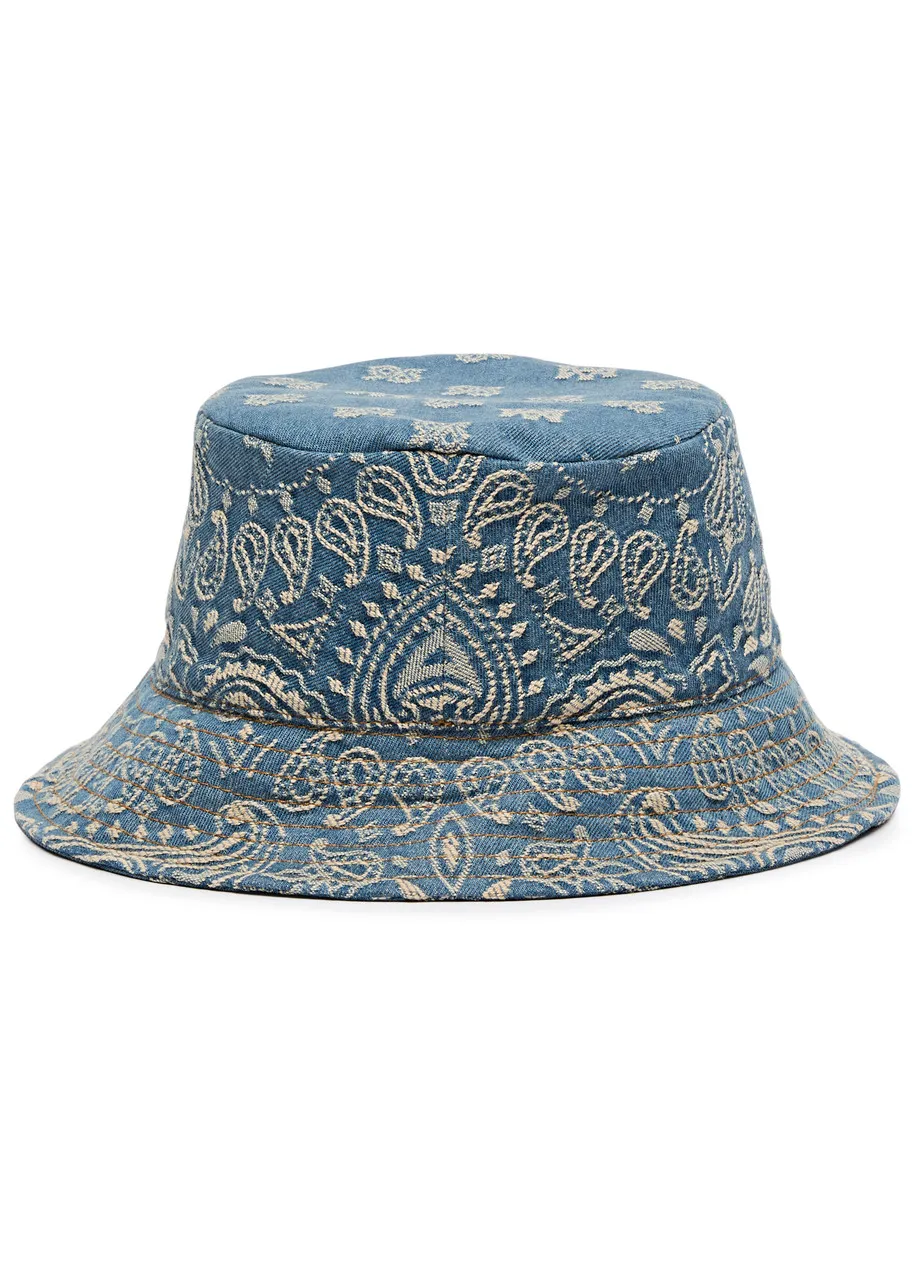 AMIRI Paisley and logo-jacquard denim bucket hat  -                         -                     -                