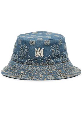 AMIRI Paisley and logo-jacquard denim bucket hat  -                         -                     -                