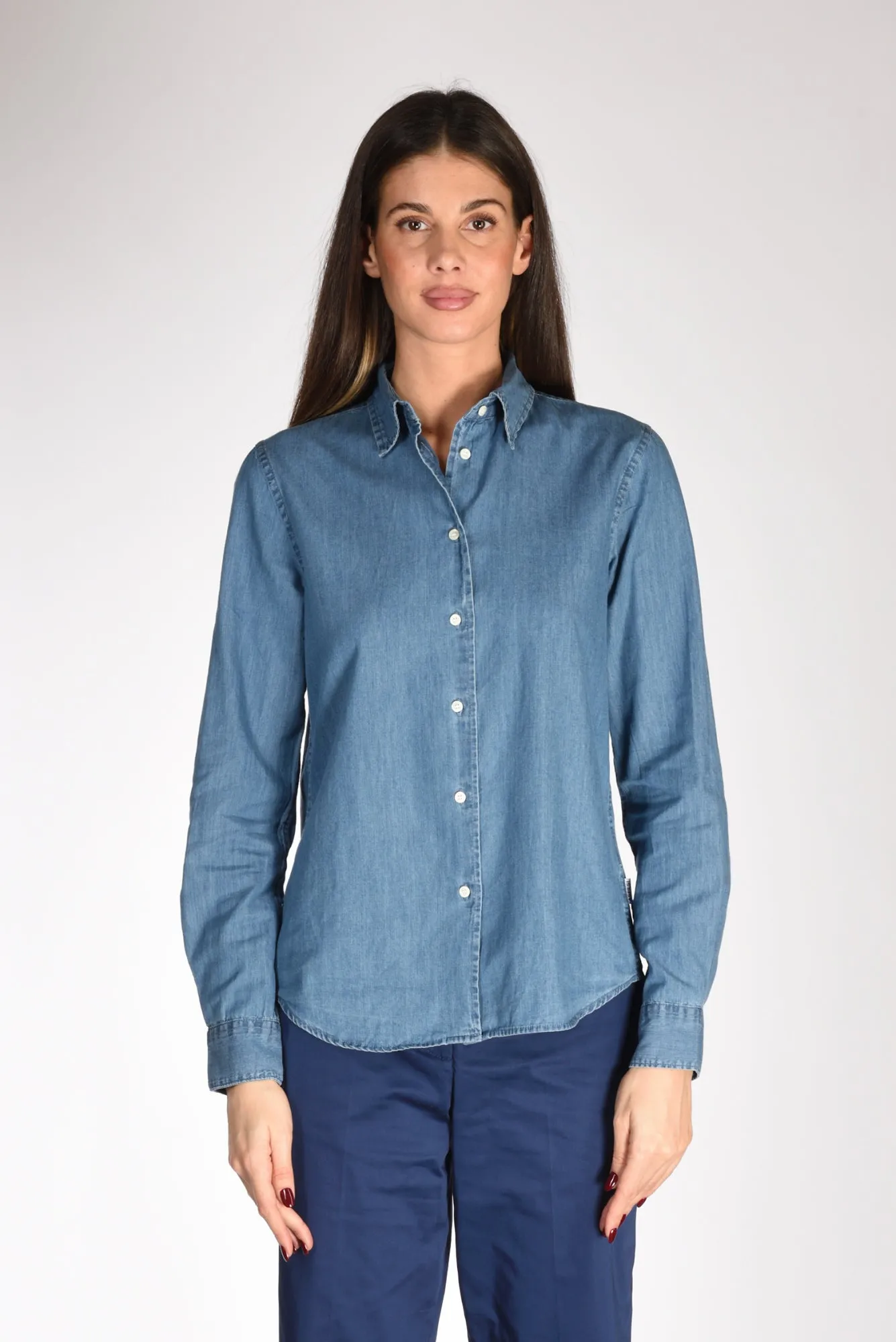 Aspesi Camicia Colletto Blu Jeans Donna