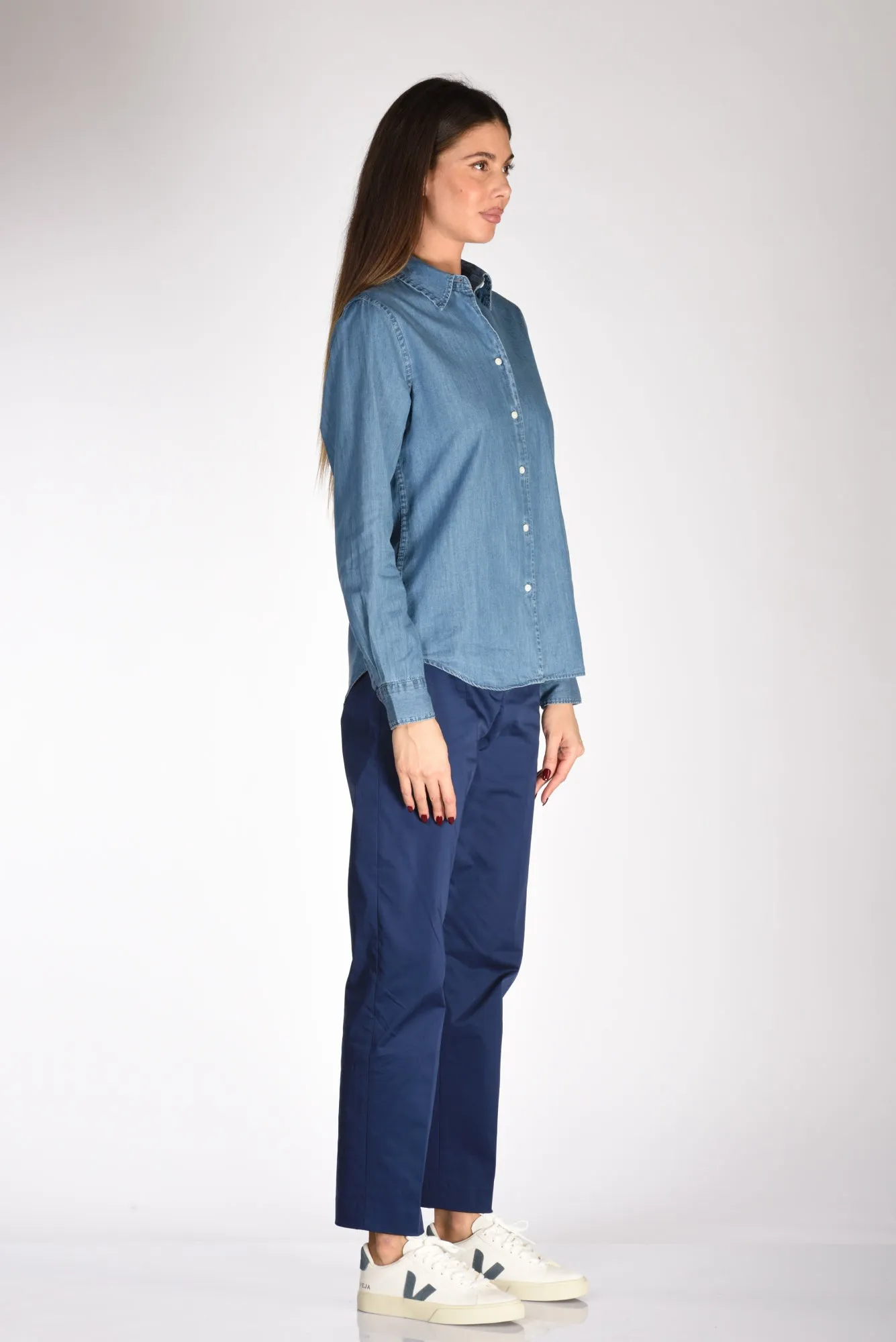 Aspesi Camicia Colletto Blu Jeans Donna