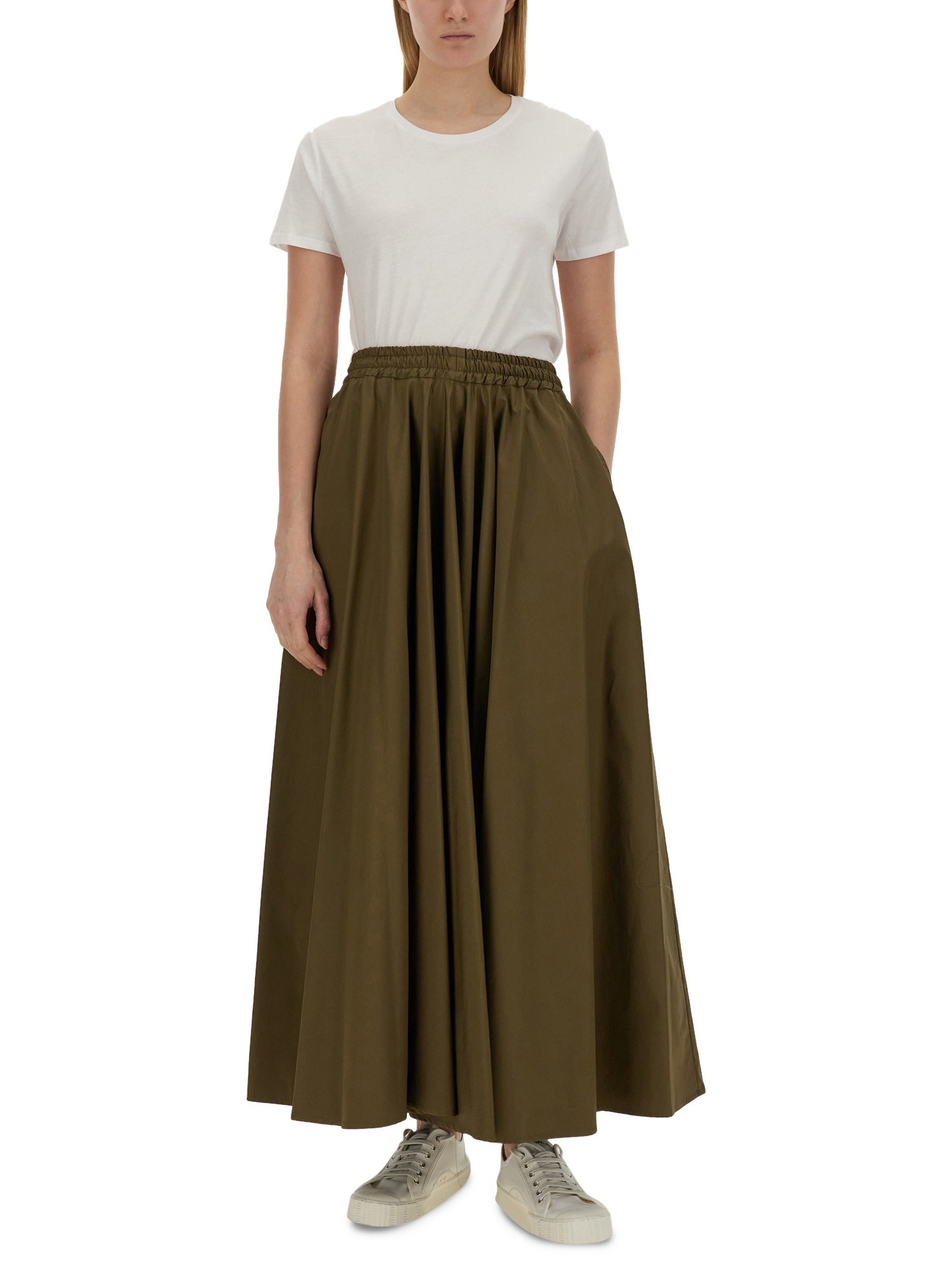 ASPESI    LONG FULL SKIRT IN COTTON POPLIN