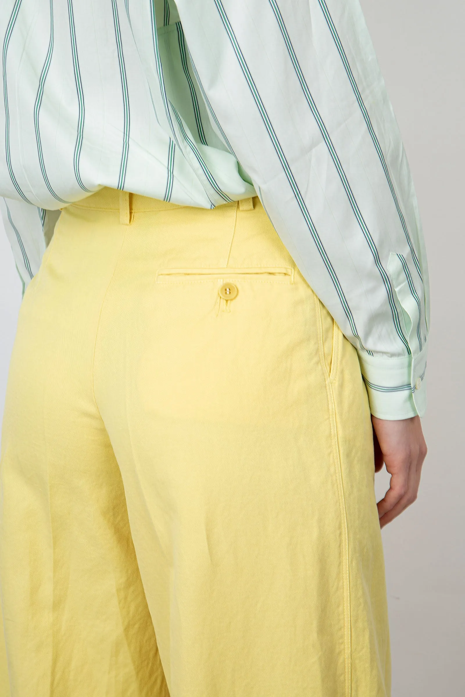 Aspesi Pantalone Ampio Cotone/Lino Giallo