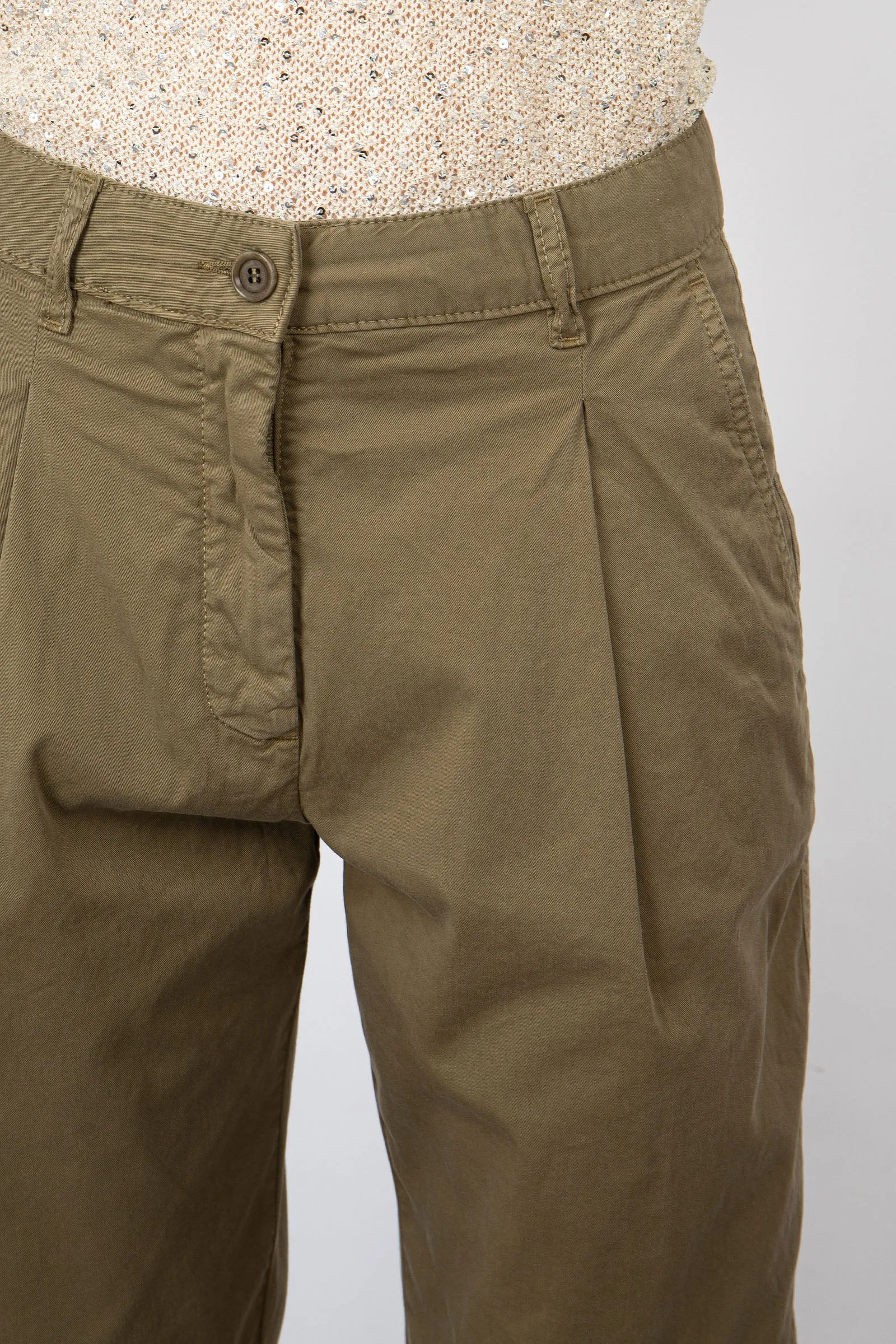 Aspesi Pantalone Chino in Cotone Tabacco