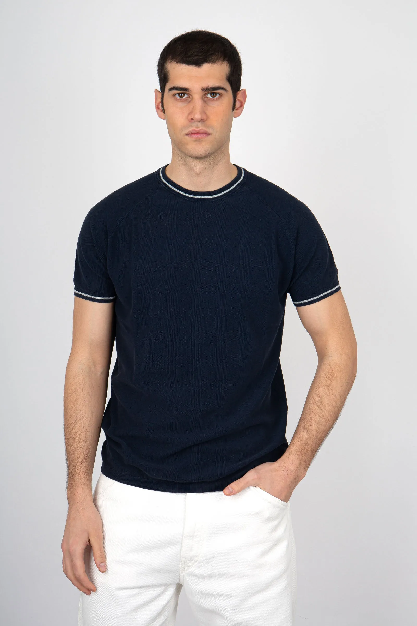 Aspesi T-Shirt Maglia di Cotone Blu