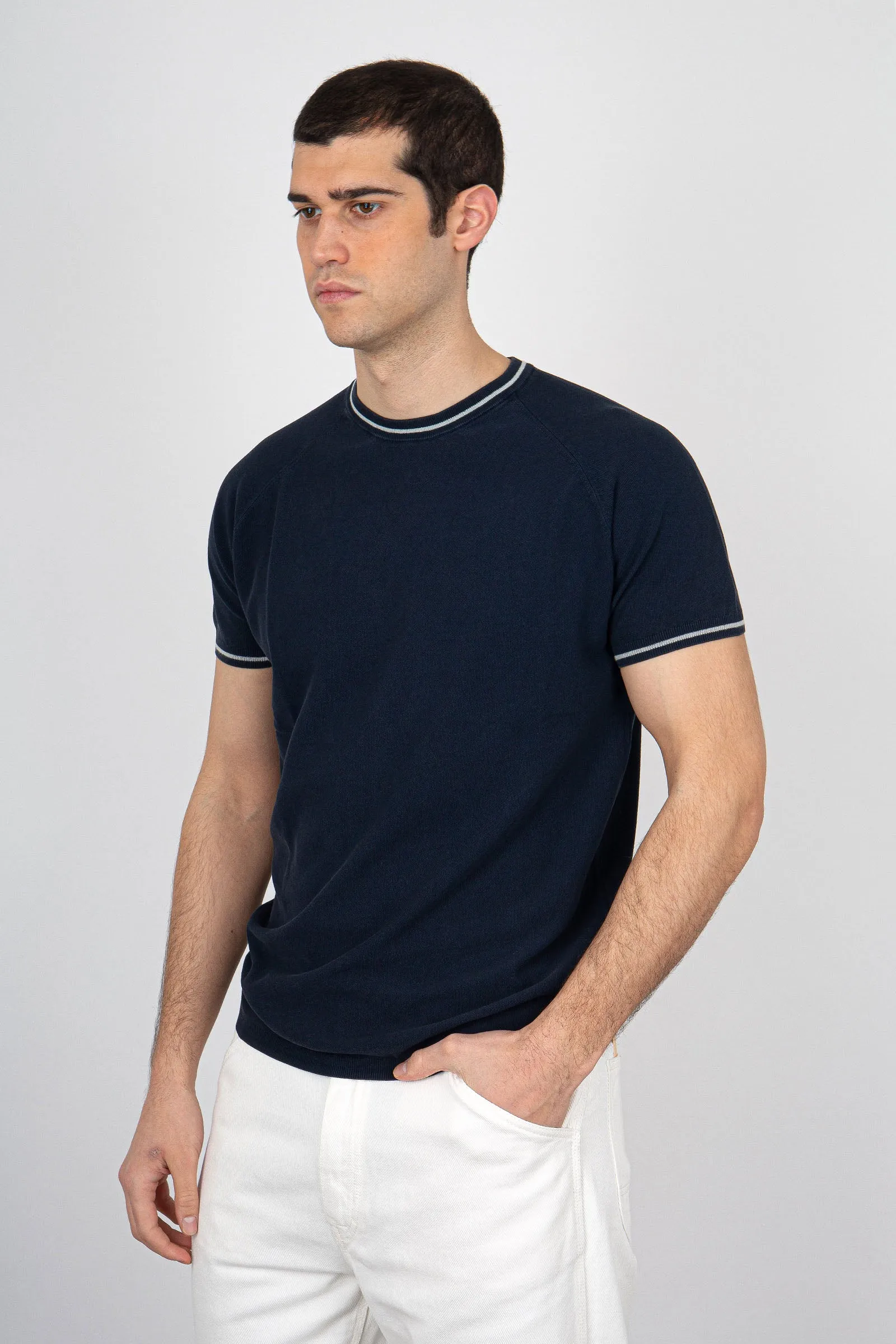 Aspesi T-Shirt Maglia di Cotone Blu