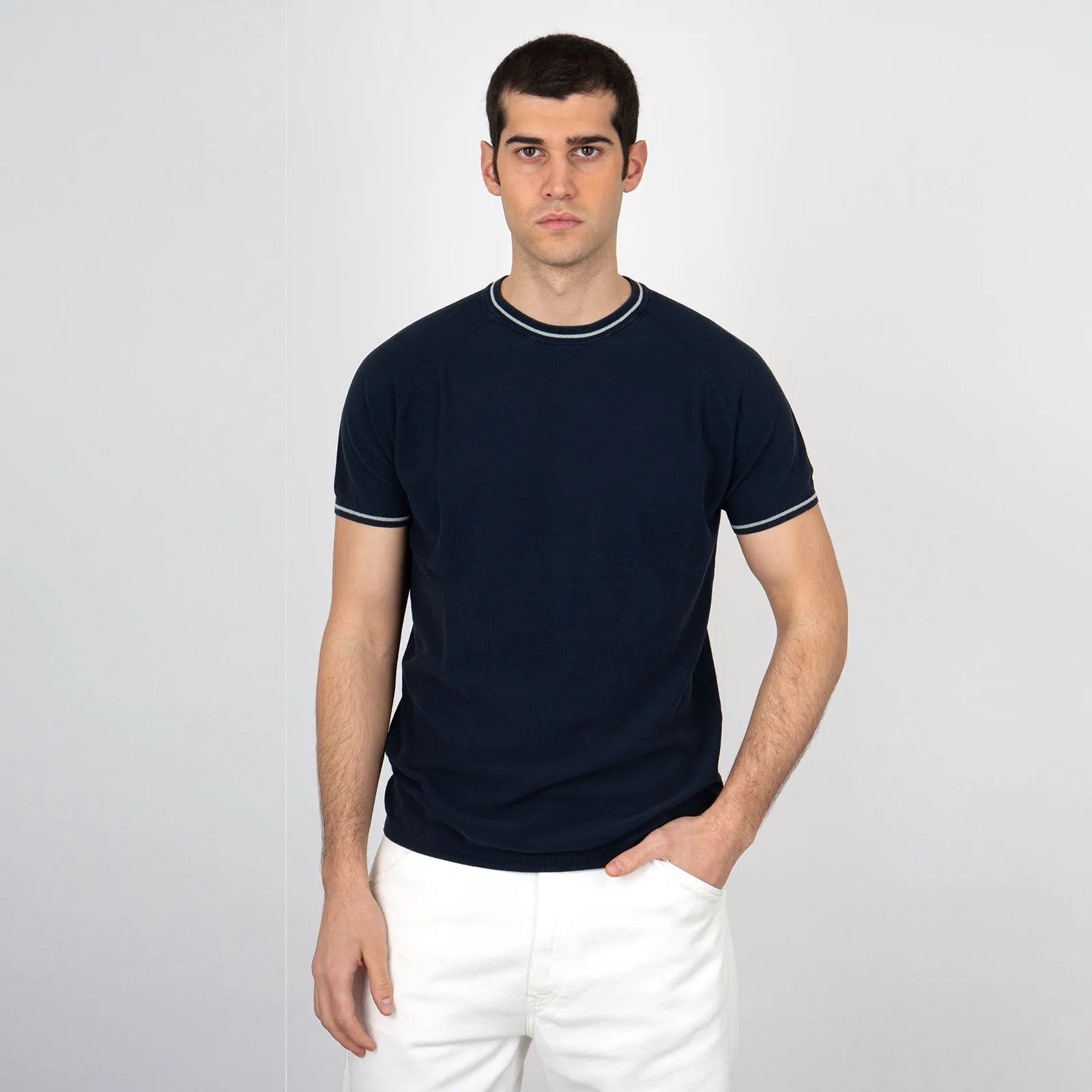 Aspesi T-Shirt Maglia di Cotone Blu