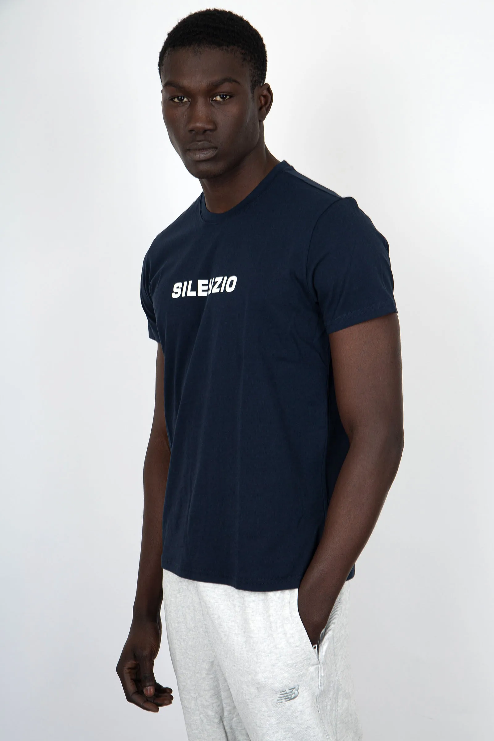 Aspesi T-Shirt Silenzio Cotone Blu Navy