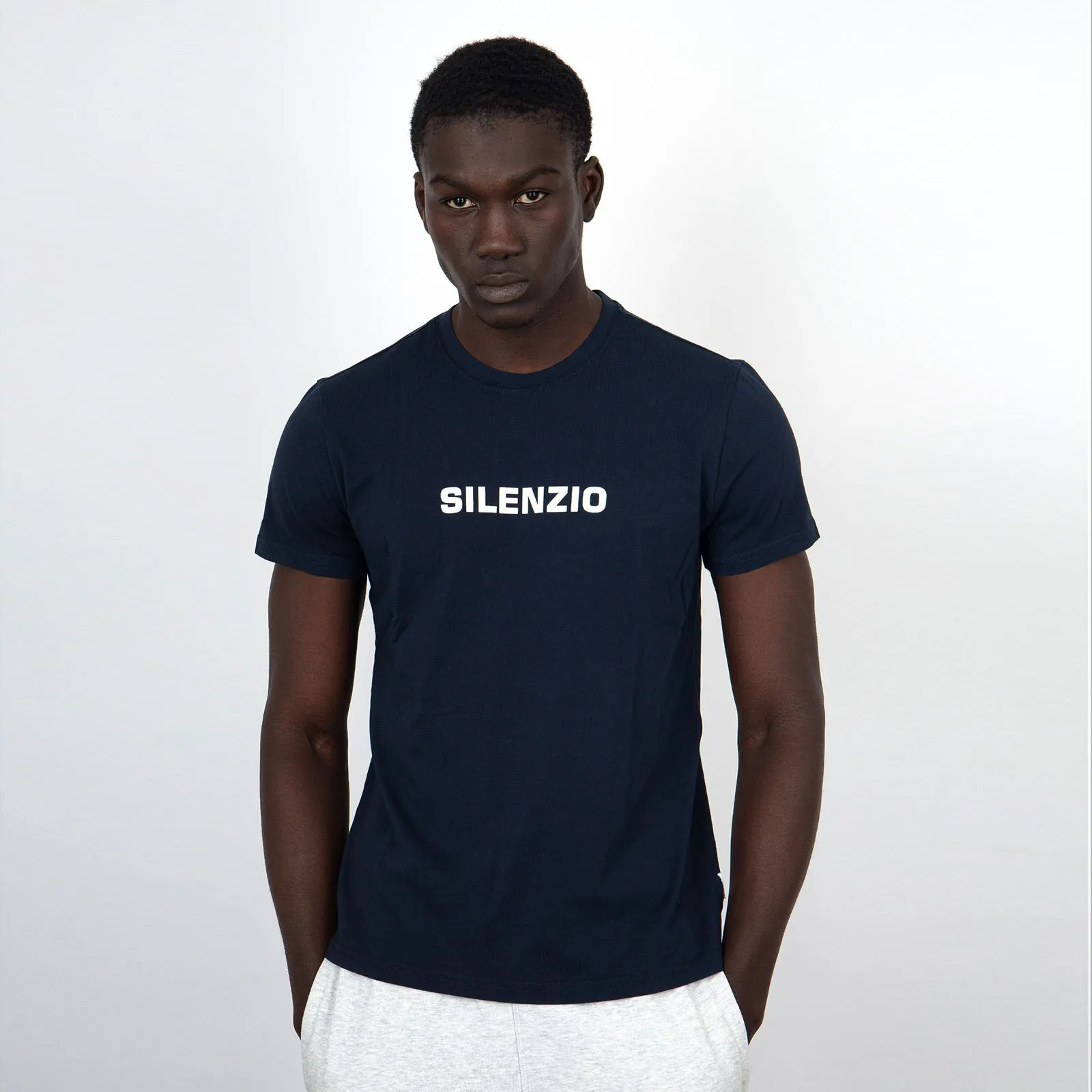 Aspesi T-Shirt Silenzio Cotone Blu Navy