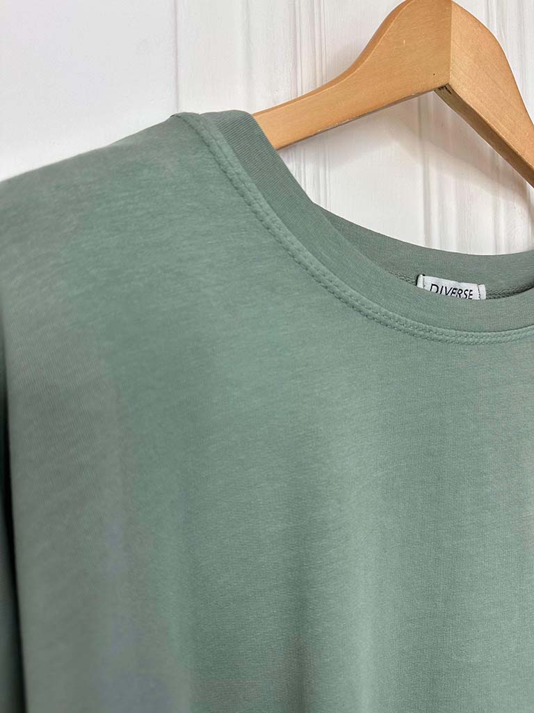 Asymmetric Sweat Top - Sage