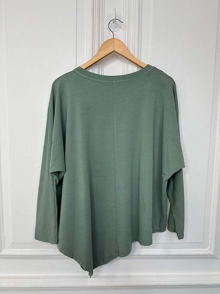 Asymmetric Sweat Top - Sage