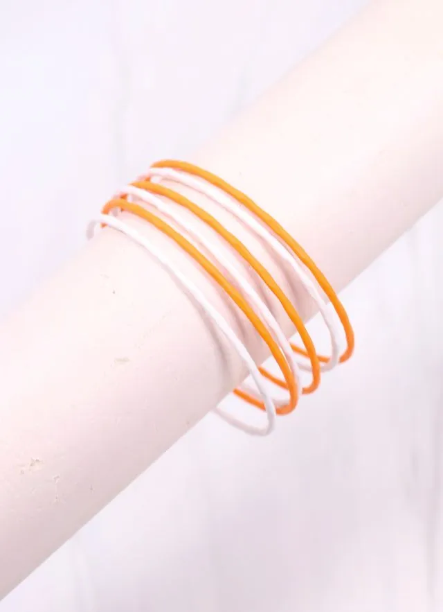 Autry Bangle Set ORANGE WHITE