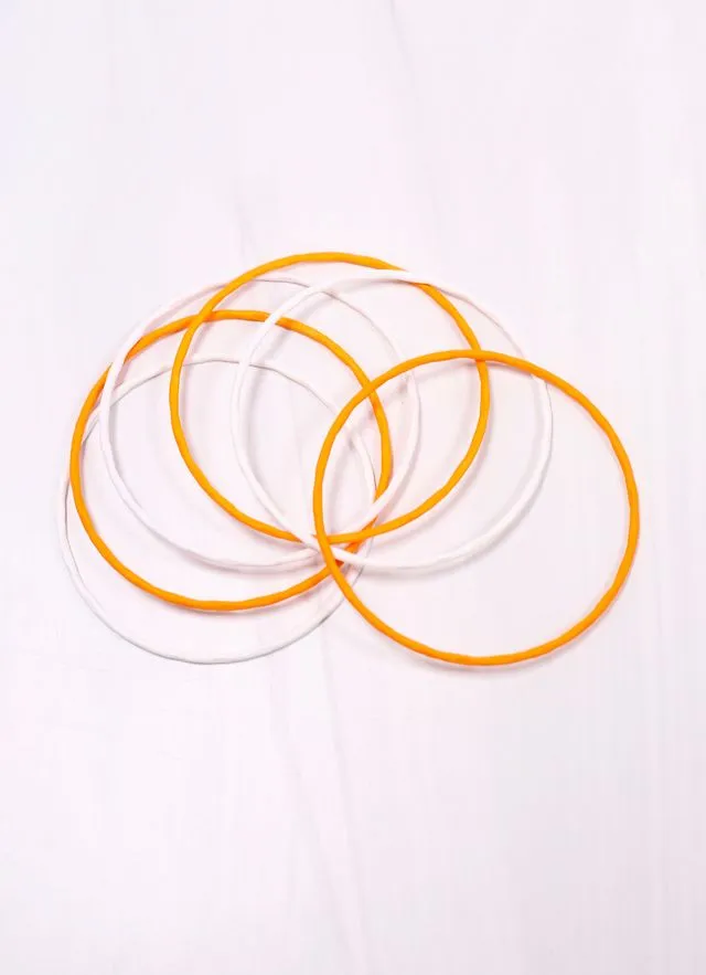 Autry Bangle Set ORANGE WHITE