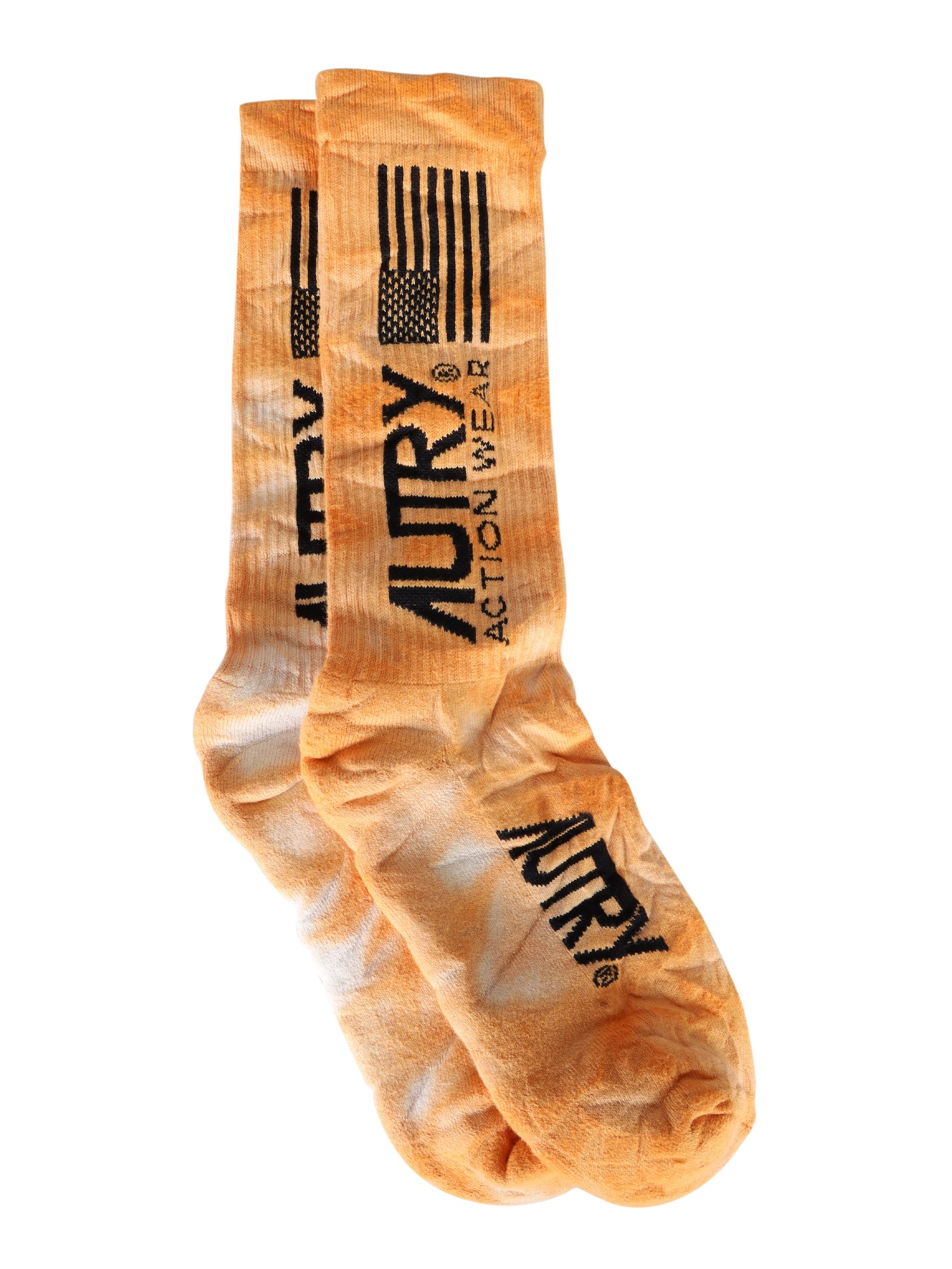 AUTRY    TIE AND DYE COTTON JACQUARD LOGO MATCHPOINT SOCK