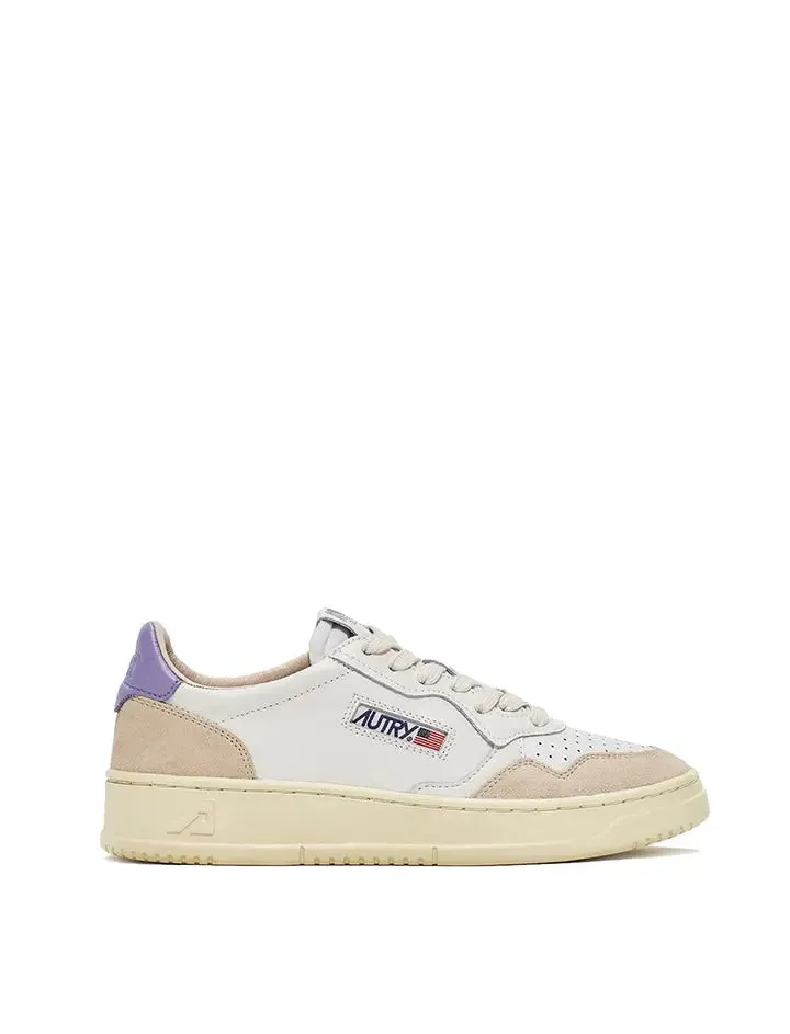 Autry Womens Medalist Low Leather / Suede White / Lavander Trainers