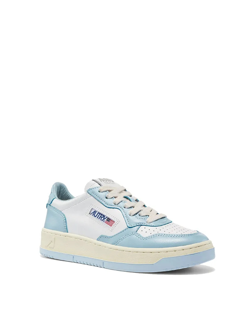 Autry Womens Medalist Low Trainer Leather / Leather - White /Blue