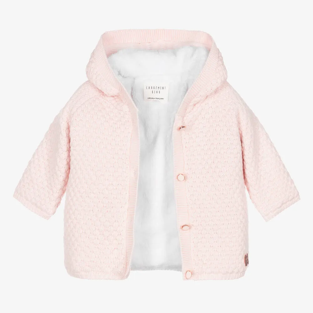 Baby Girls Pink Knitted Pram Coat