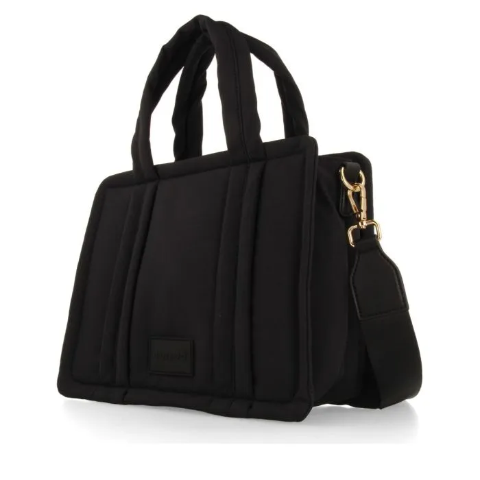 BLACK BAG WITH HANDLES AND SHOULDER STRAP GEREI