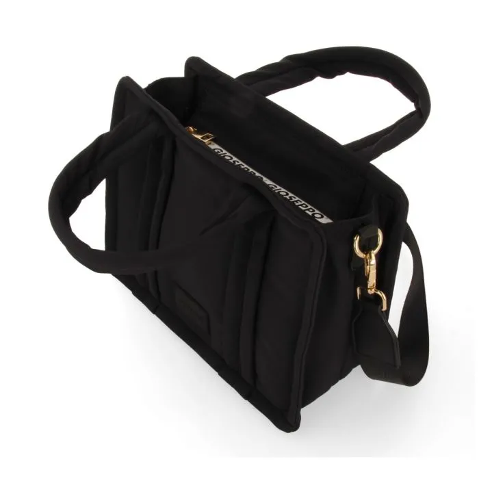 BLACK BAG WITH HANDLES AND SHOULDER STRAP GEREI