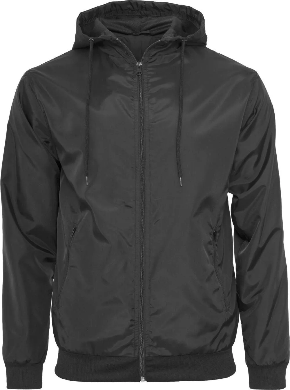 Build Your Brand Wind Runner Jacket - Plain Black