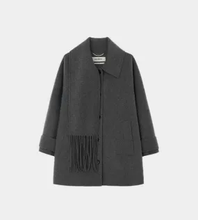 Cashmere Fringe Scarf Half Coat