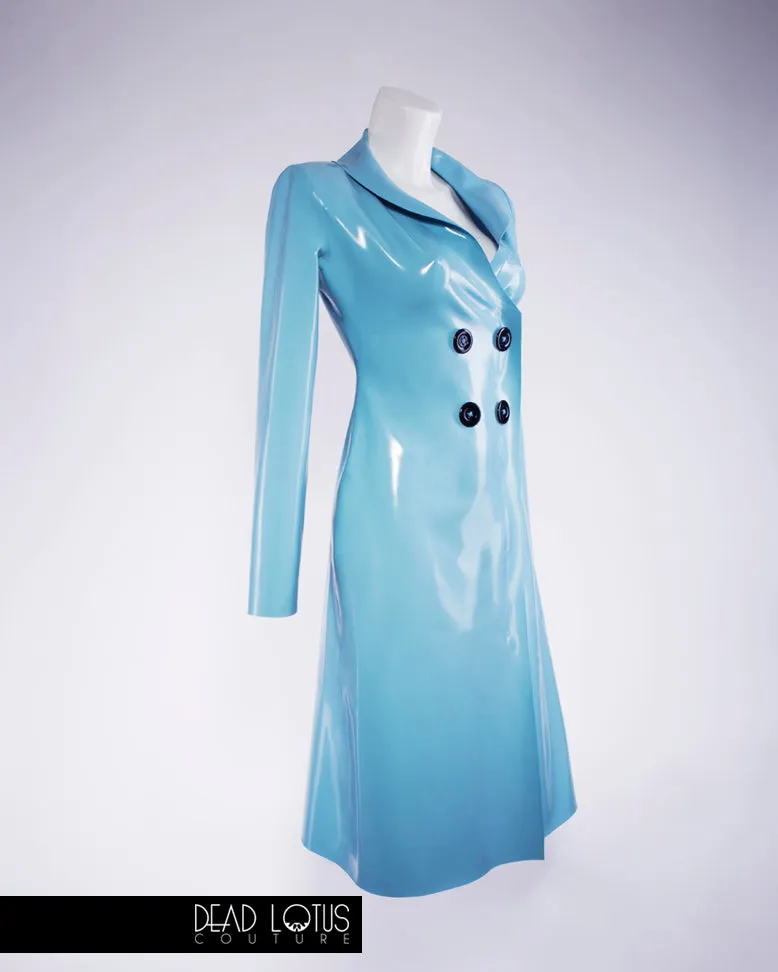 COMPLETE OUTFIT - PLUVIA Latex Classic Trench Coat with Wrist Gloves