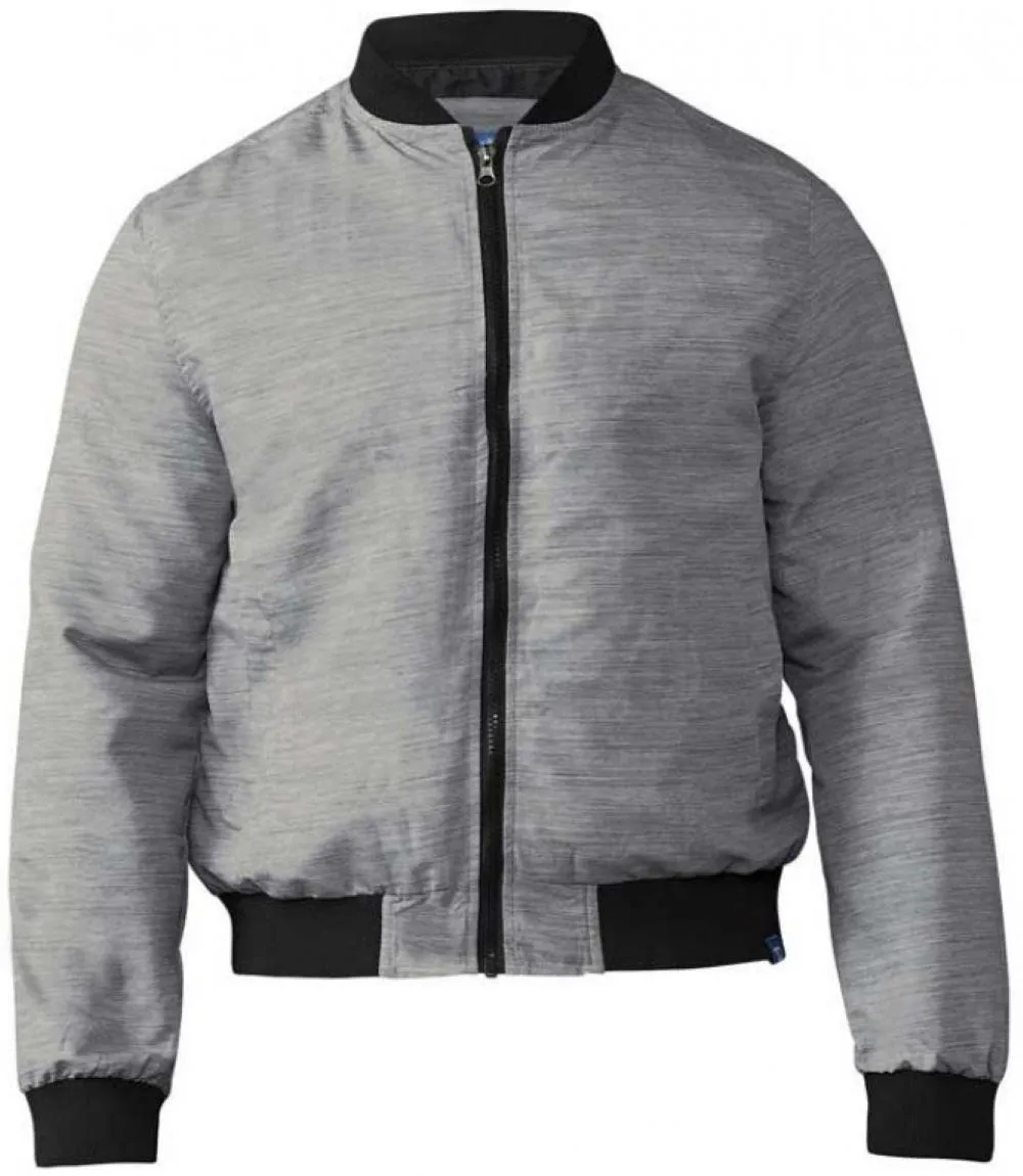 D555 Lou Lightweight Lined Textured Bomber Jacket - Grey