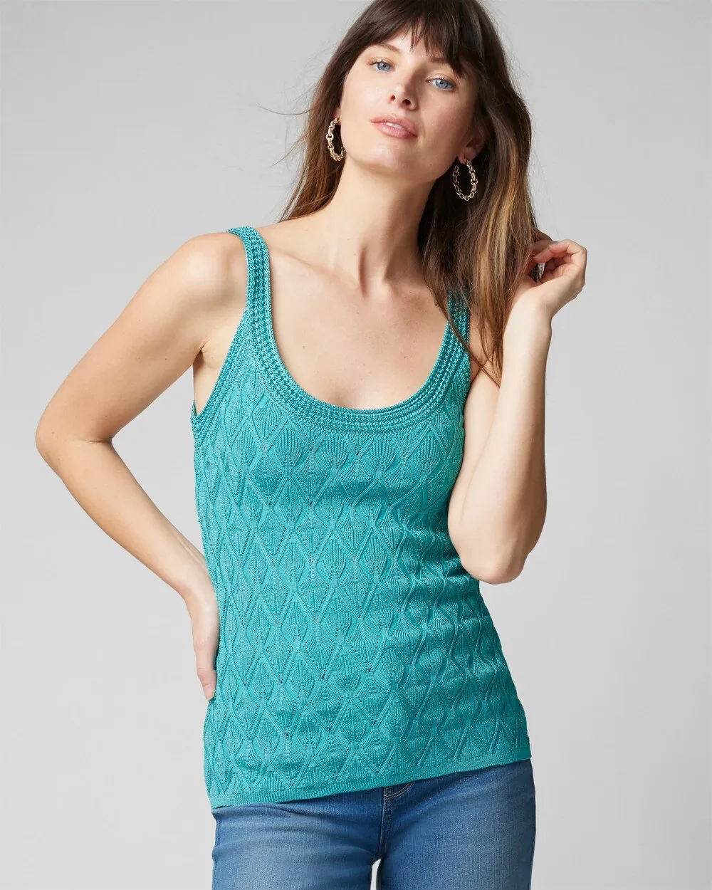 Diamond Stitch Sweater Tank