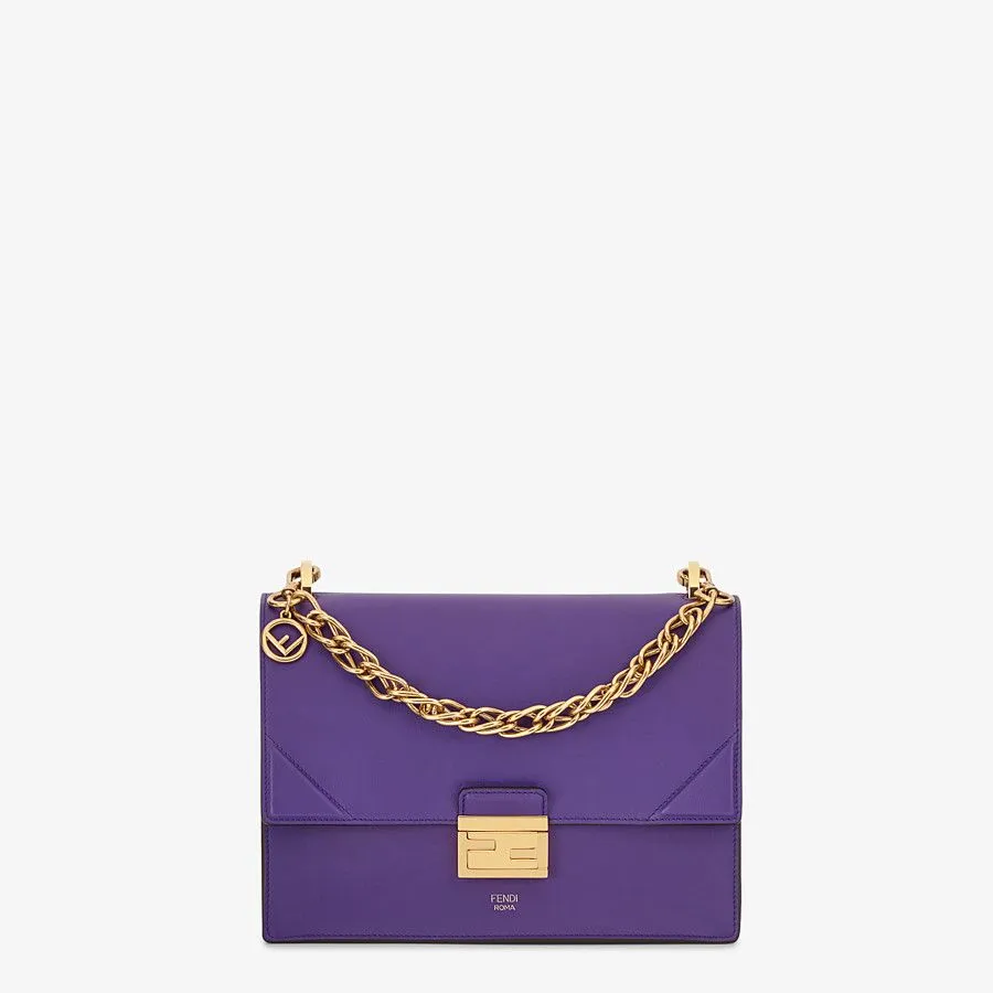 Fendi Kan U Leather Bag Purple