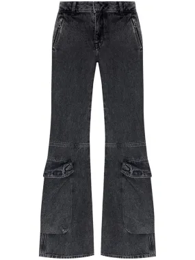 FLARED DENIM COTTON JEANS