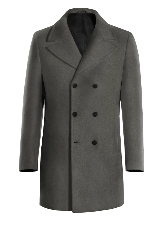 Gray Double Breasted Coat