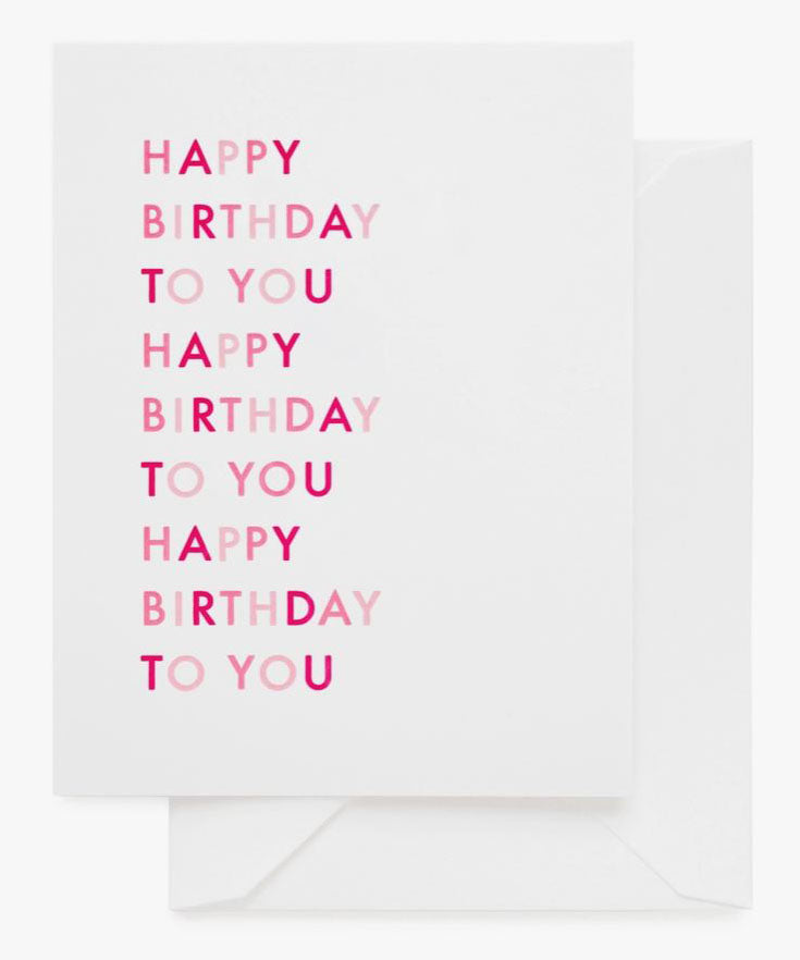 Greeting Card - Happy Birthday To You, Pink