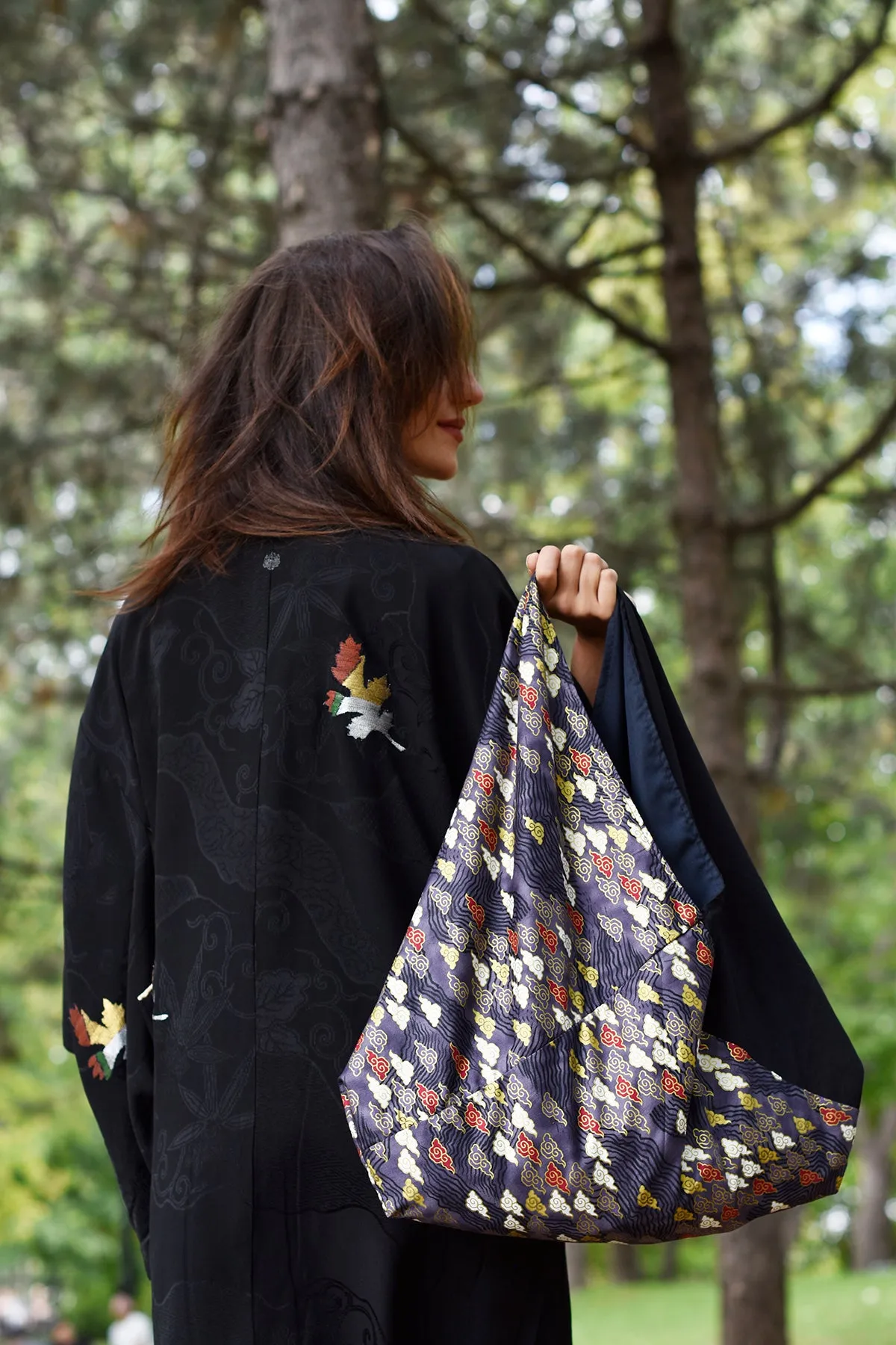 *Handmade* Origami bag | Market bag | Kumo (Black)