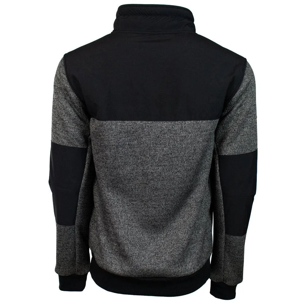 Hooey Men's Sweater Full Zip Tech Jacket-Charcoal/ Black