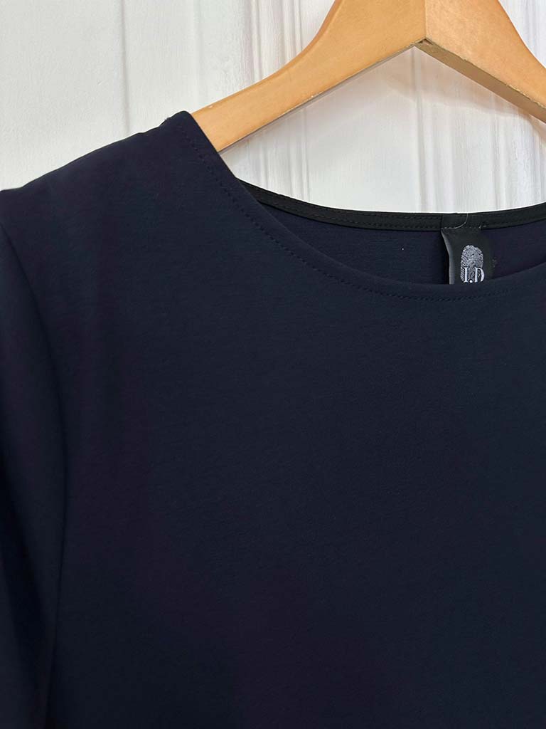 I.D Asymmetric Dip Side Top - Navy