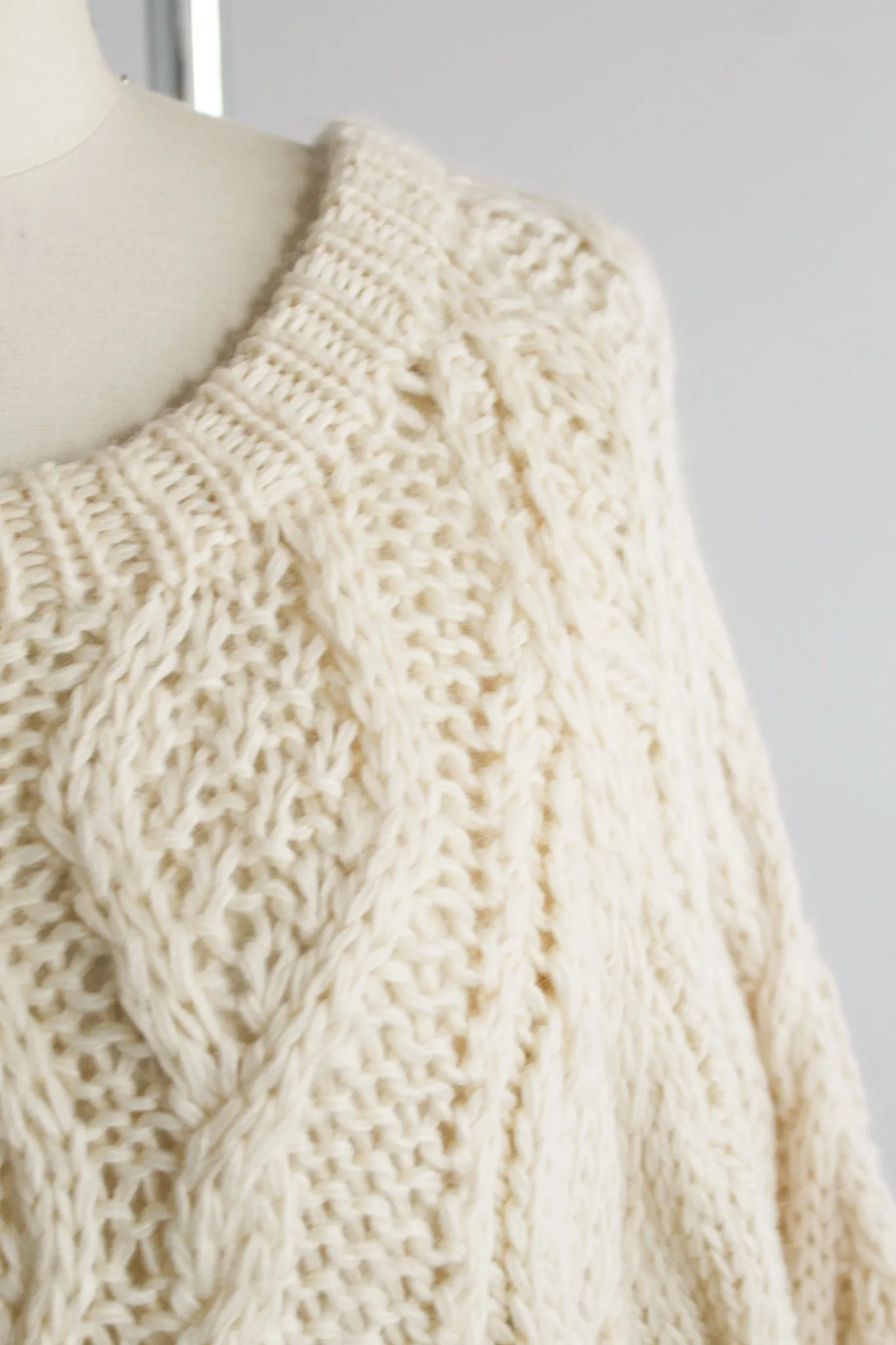 ivory wool fisherman sweater