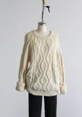 ivory wool fisherman sweater