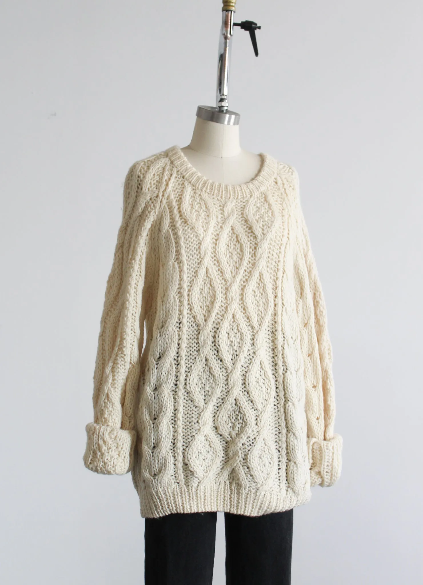 ivory wool fisherman sweater