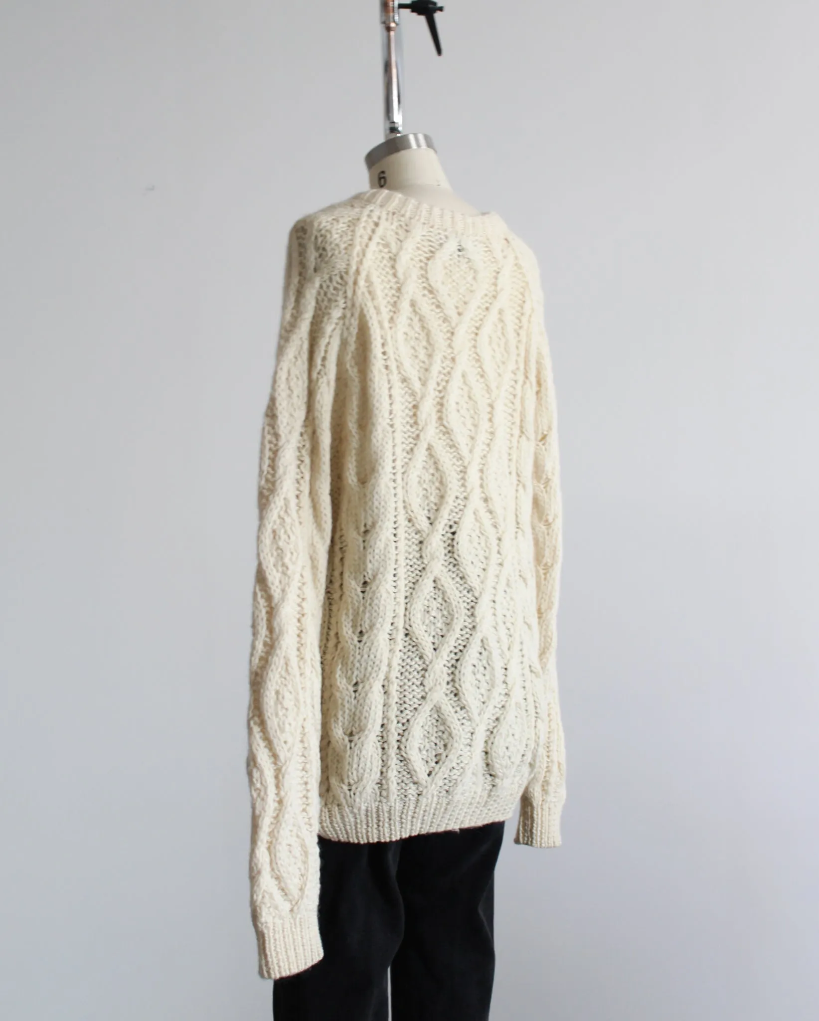 ivory wool fisherman sweater