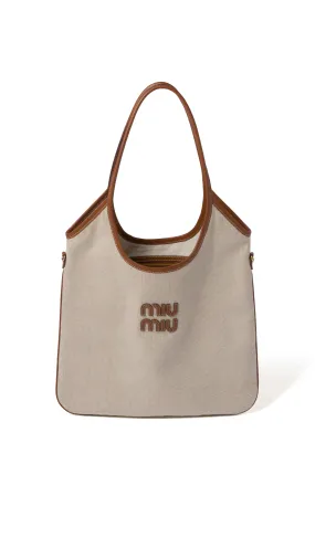 Ivy Canvas Bag - Beige/Brandy